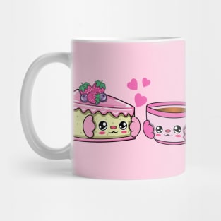 All i need is cake and coffee, Kawaii cake and coffee cartoon. Mug